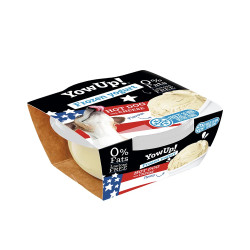 Envase de yogur helado YowUp! sabor hot dog con queso para perros, sin lactosa y sin grasas. 2