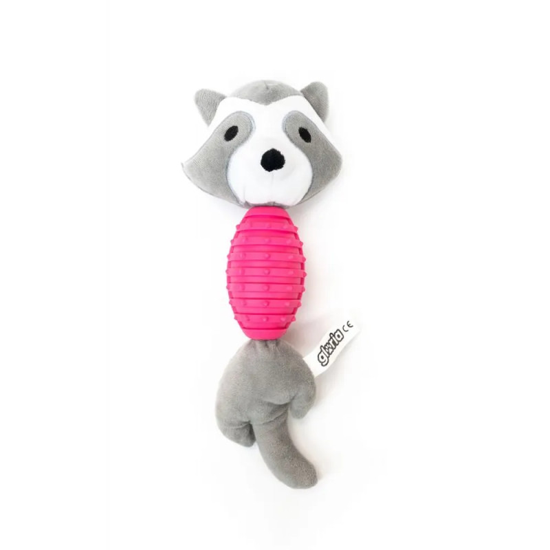 Peluche mordedor en forma de mapache Gloria Pets para perros