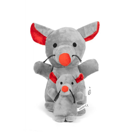 Peluche ratón gris con cría Gloria Pets para perros