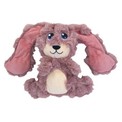 Peluche para perros KONG Scrumplez Conejo Rosa, felpa arrugada suave con orejas deslizantes y chirriador integrado, ideal para j 2