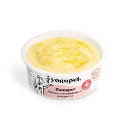 Yogupet FlamaPet alimento complementario funcional para perros, tarrina blanco con etiqueta rosada 2