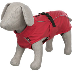 Impermeable Vimy rojo talla XL 80 cm para perro grande, tejido impermeable poliuretano/poliéster, cierre hebilla, tiras reflecta 2