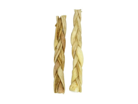 Trenzas de cuero natural y cordero para perros, snack masticable saludable.
